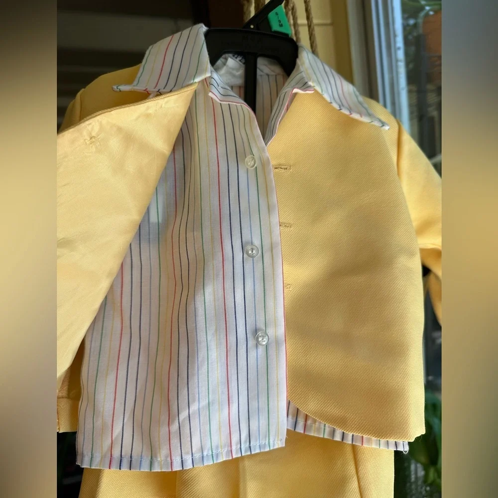 Yellow Kids Matching Set with Striped Shirt